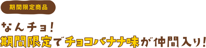 期間限定商品　なんチョ！期間限定でチョコバナナ味が仲間入り！