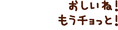 おしいね！もうチョっと！