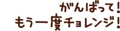 がんばって！もう一度チョレンジ！